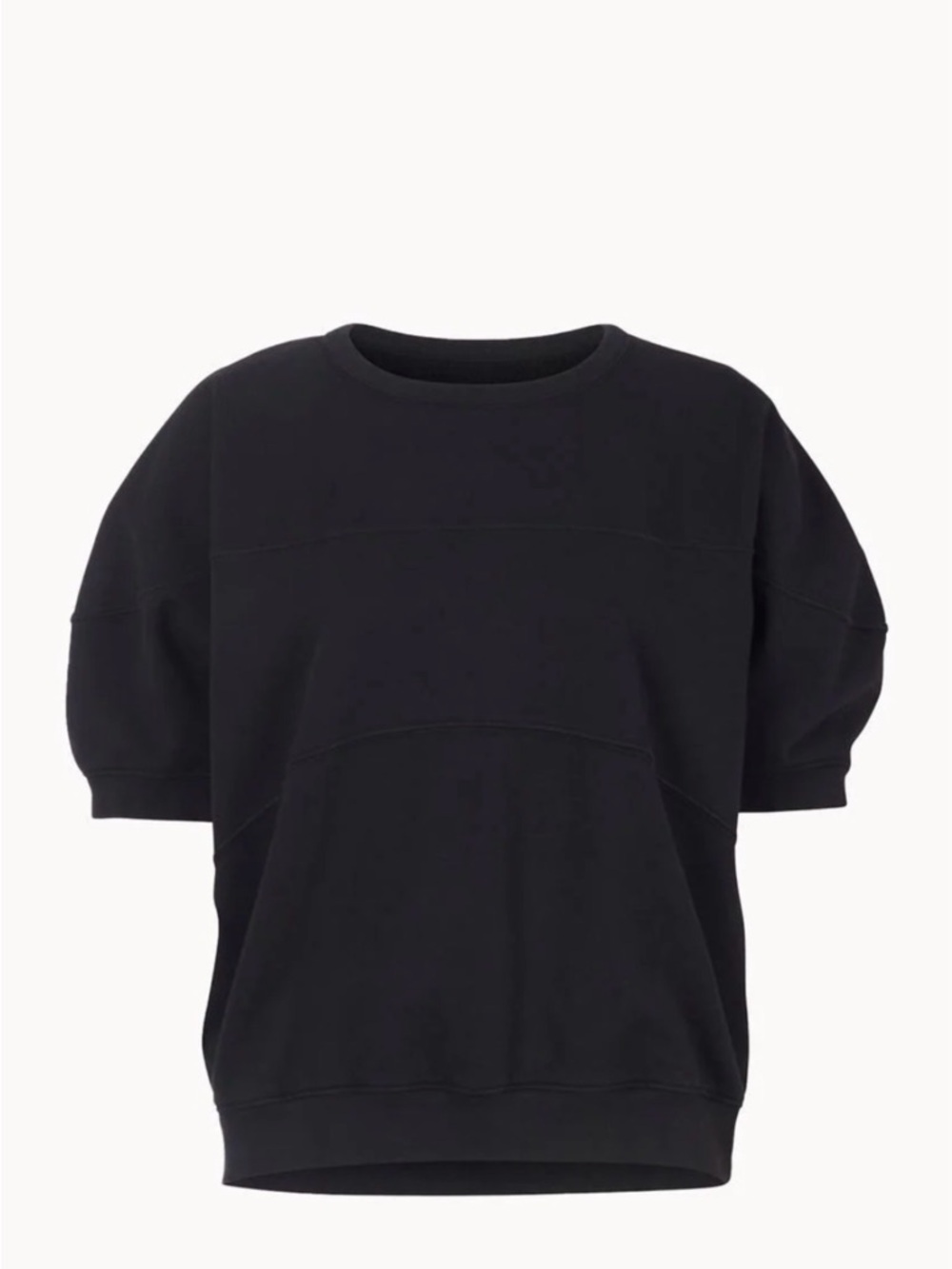 Rachel Comey Black Short-Sleeve Crew football Sweatshirt